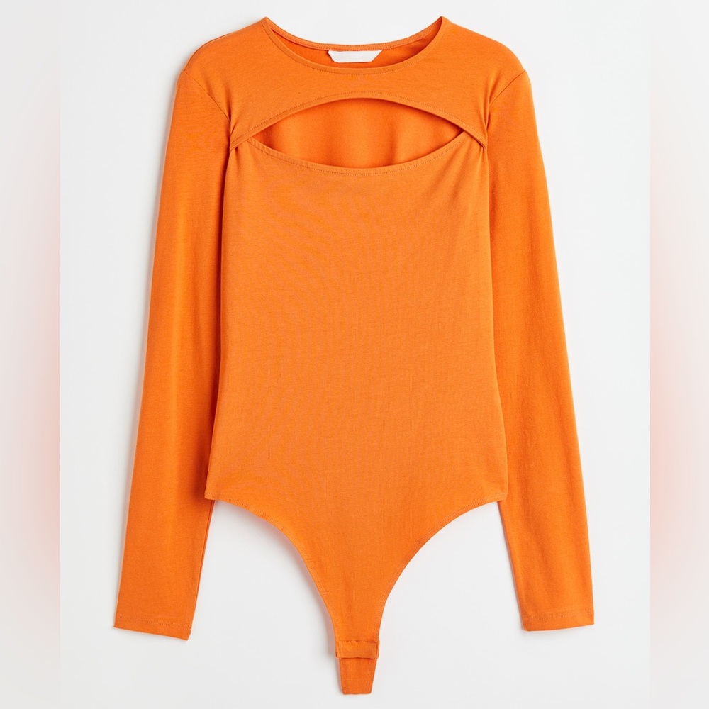 New H&M Orange Long Sleeve Bodysuit
